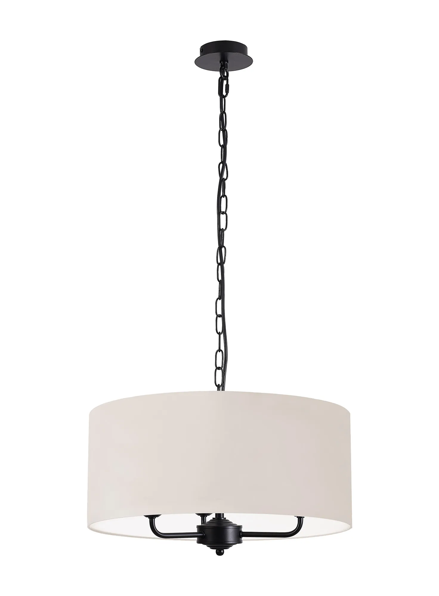 Banyan 50cm 3 Light Pendant Matt Black, Nude Beige/Moonlight DK1038  Deco Banyan MB NU